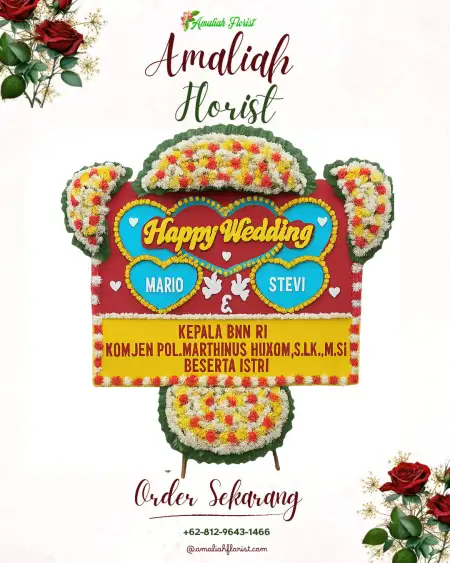 Papan Bunga Pernikahan Jukung